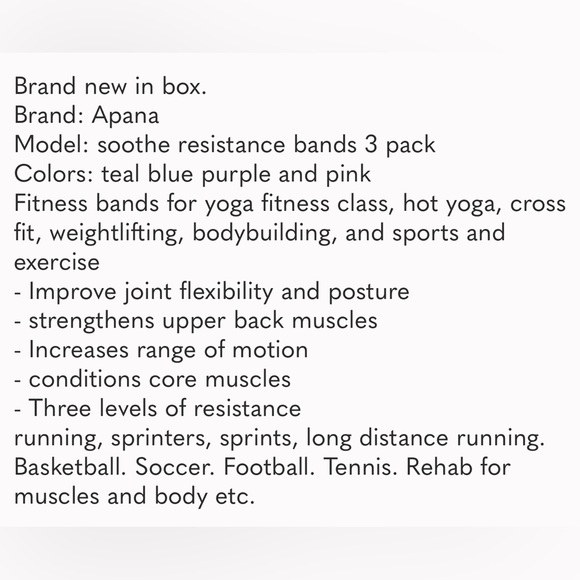 Resistance Bands for Strengthening & Flexibility Enhancement 3 Bands NEW in box - Picture 5 of 5